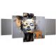 Pictures on the wall MODERN TRIPTIQUE PAINTINGS 5 pieces for the living room wall FACE OF A GLAMOUR WOMAN