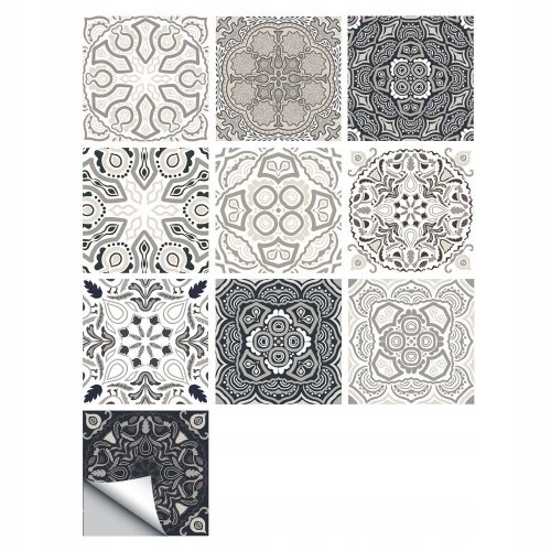 SELF-ADHESIVE PATCHWORK PLATE PVC TILES SET OF 10 PIECES 20x20cm