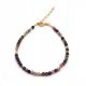  Bracelet natural stone Tourmaline colored 3mm silver 925 24K