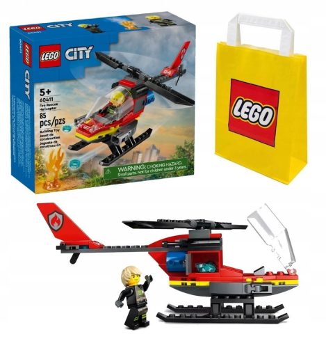  LEGO City 60411 Fire Rescue Helicopter + Paper Bag LEGO 6315786 yellow 24x8x18 cm