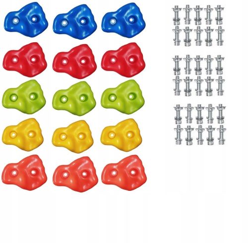 COLORFUL stones for climbing, 15 pieces with MIX screws