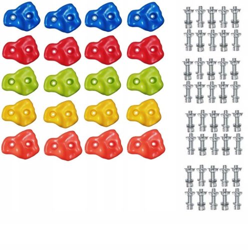 COLORFUL stones for climbing, 20 pieces with MIX screws