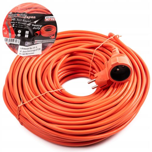 Midori Onex garden extension cable 20 m, 1 pc. sockets, orange