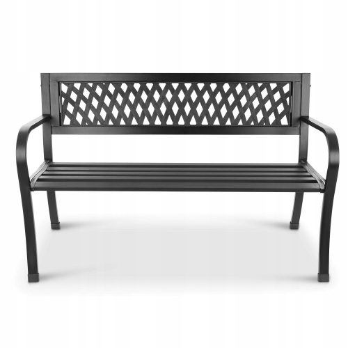 Benches for garden and terrace Bench with metal backrest 125 x 52 cm