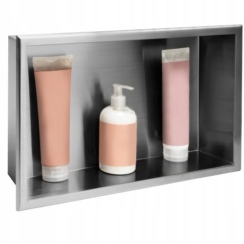 Bathroom Shelves MOUNTED BATHROOM SHELF 30x45 STEEL BRUSH - REA