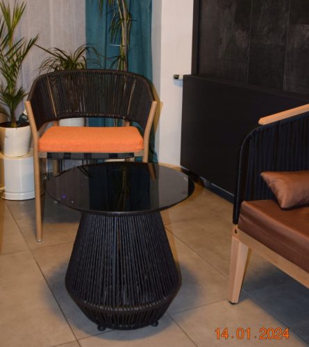 Table de jardin et terrasse - table 94032080 ronde en métal 50 x 50 x 48 cm