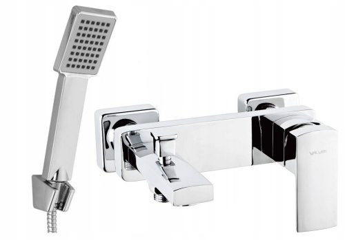 Single-lever wall-mounted bath and shower faucet Valvex ENZO Chrome + Aveeo Borg surface-mounted shower set