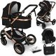  Kiduku 3-in-1 stroller in black