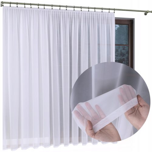  READY MADE CURTAIN VOILE WHITE CURTAIN on TAPE FROGS TUNNEL FOR THE LIVING ROOM 800x270 cm