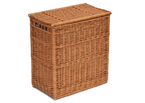 Laundry baskets and containers Freestanding laundry basket Sklep Wiklinowy 66l, brown and beige tones