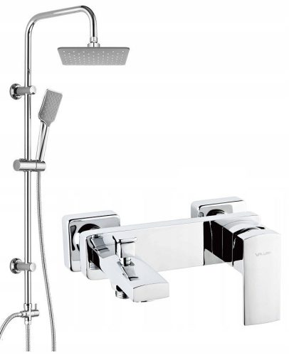 Single-lever wall-mounted bath and shower faucet Valvex ENZO Chrome + Kuchinox Limo surface-mounted shower set