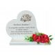  Small heart on a monument, statuette with stand, white flowers, ANY ENGRAVING