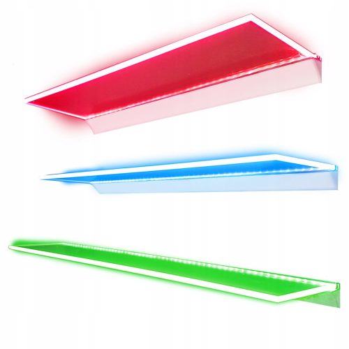 Bathroom Shelves Illuminated RGB LED Shelf, 130 x 15 x 0.6 cm, Glass