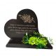  Small heart on a monument, statuette with stand, black flowers, ANY ENGRAVING