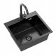  myQ LEO 10 single-bowl sink, black steel