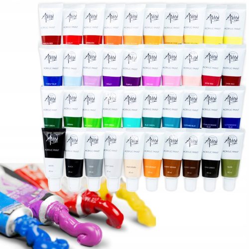  Multi-colored acrylic paints 40 pcs. 20 ml