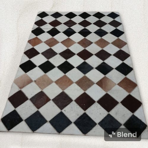 Leather for the floor and leather carpets for the living room Natural cowhide 135 cm, multicolored