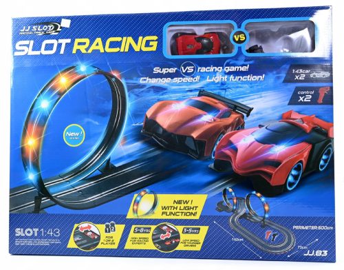  RACING TRACK CAR WITH REMOTE CONTROL 2 CARS ROUTE 2 LOOPS LENGTH 500 CM