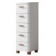 White bathroom cabinet with drawers, 5 drawers, high, narrow, 30 cm, RG17