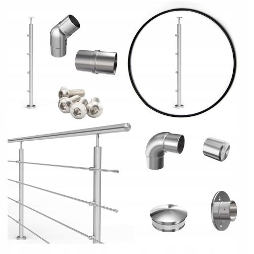 ATLANTA balustrade elements - posts for four tubes Ø12.0 mm, stainless steel