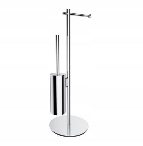 OMNIRES MODERN PROJECT paper and toilet brush stand, chrome