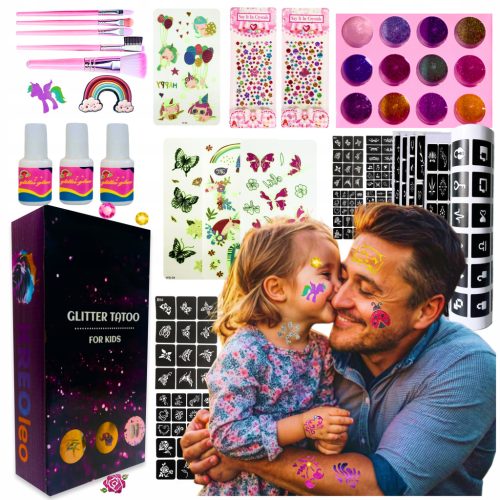  GLITTER TATTOO KIT GLITTER TATTOOS TEMPLATES LARGE DIY