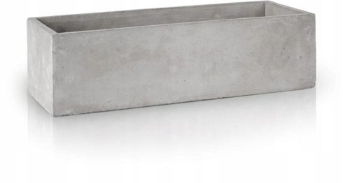  Polnix flowerpot, 32 cm x 12 x 9 cm, diameter 12 cm, concrete tones in grey and silver