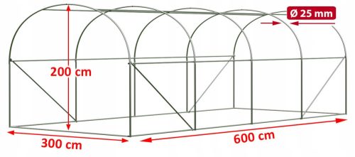 Polytunnel, panneaux en plastique Polytunnel 18 m² 6 x 3 cm argent