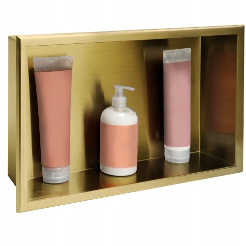 Bathroom Shelves MOUNTED BATHROOM SHELF 30x45 GOLD BRUSH - REA