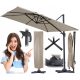 Parasol for terrace and garden - Carruzzo umbrella with boom, beige and brown, 420 x 260 cm