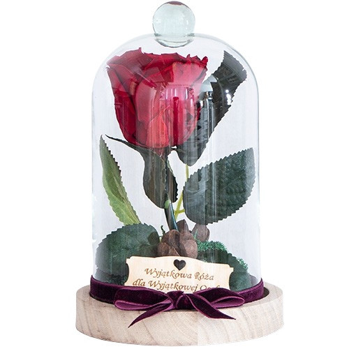 EXCLUSIVE eternal ROSE XL in glass - Forest IN GLASS