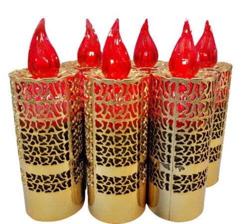  ELECTRIC CANDLE, GOLD CANDLE WITH BATTERIES INSERTED