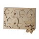  Wooden puzzle leaves natural Montessori educational