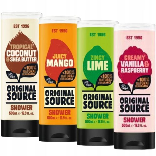  ORIGINAL SOURCE SHOWERGEL SHOWER GEL MIX SET 4 x 500 ml