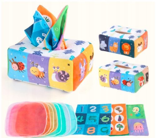  Sorting box with cloths, sensory Montessori animals made of plush