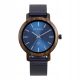  BEWELL ZSW170AL wooden watch black walnut with navy blue leather strap