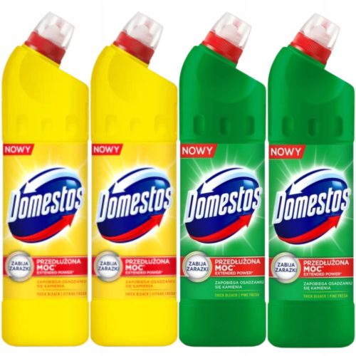  Domestos Lemon Pine Toilet Cleaning Gel Mix 4x1000ml