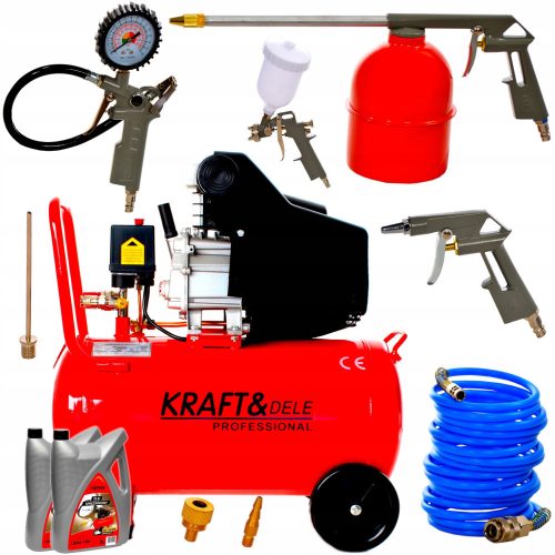 Compresseur d'huile Kraft&Dele KD401 50 l 8 bar + gants Kraft&Dele RST taille 10 - XL 1 paire