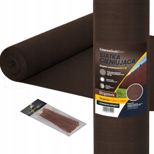 95 % SHADE NET FOR FENCE 1,2x25 BROWN