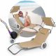 Sun loungers and garden and terrace Be-active.pl Aluminium deck chair, beige and brown