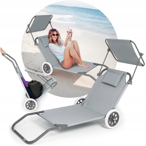 Sun loungers and garden and terrace Be-active.pl Deck chair made of grey steel