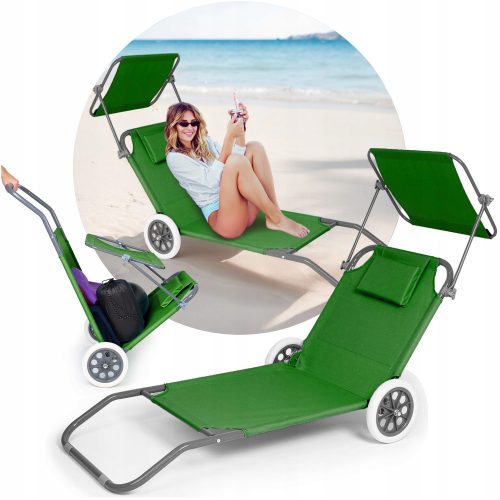 Sun loungers and garden and terrace Be-active.pl Green steel deck chair