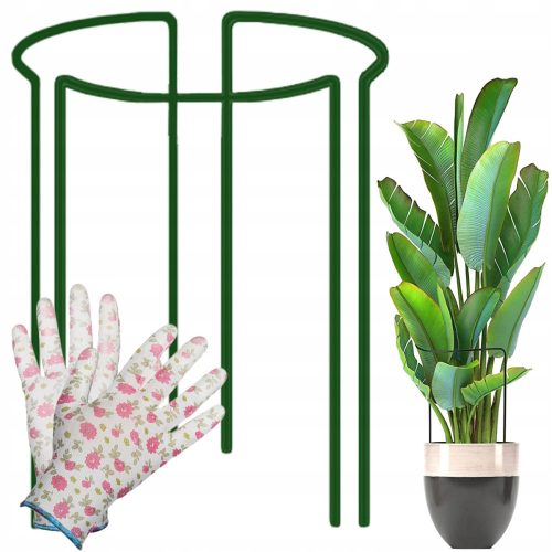 Pergolas - 3× metal plant supports 60 cm 1 pc. + Bradas gloves size S