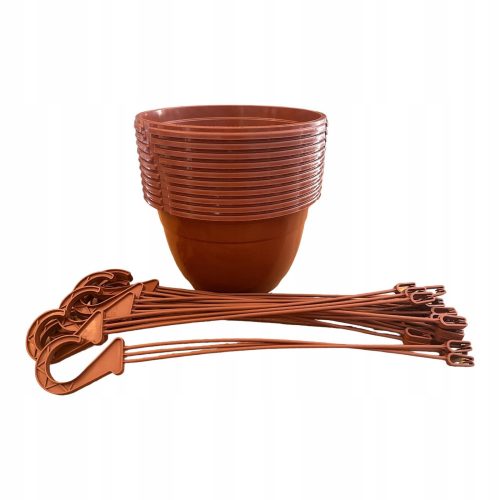  DonKwiat flowerpot 25 cm x 25 x 15.5 cm, diameter 25 cm, plastic in brown and beige tones, terracotta