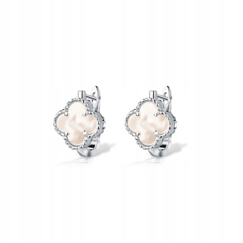  Silver earrings Clover white