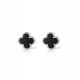  Clover silver earrings black mini