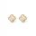  Clover gold plated earrings white mini
