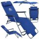 Sun loungers and garden and terrace deck chair contrast green metal