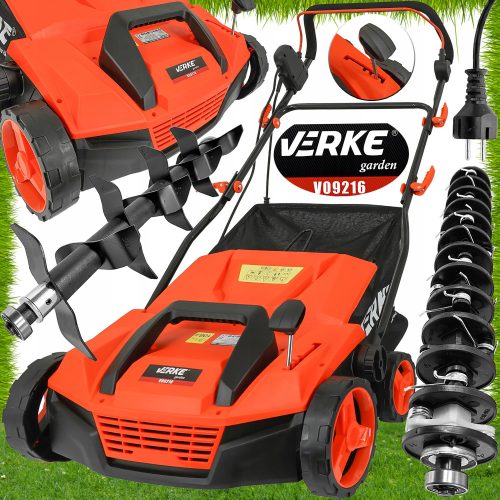 Cultivator, scarifier and aerator for grass, lawn and soil Verke Aerator, Scarifier 38 cm 1600 W