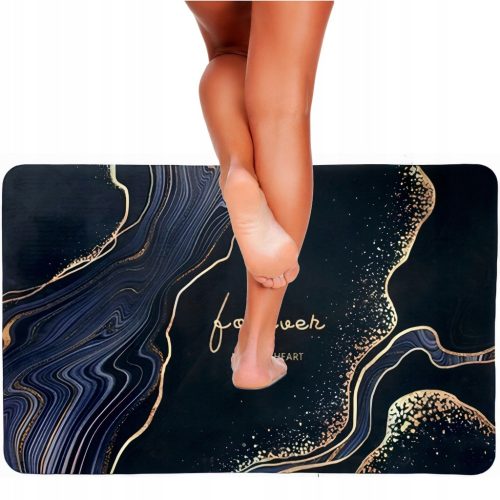 Lukoss 31M7 Bathroom Mat Black and Gold 80x50 cm